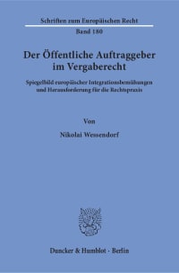 Cover Der Öffentliche Auftraggeber im Vergaberecht