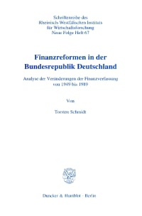 Cover Finanzreformen in der Bundesrepublik Deutschland