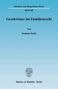 Cover Geschwister im Familienrecht