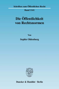 Cover Die Öffentlichkeit von Rechtsnormen