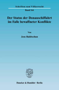 Cover Der Status der Donauschiffahrt im Falle bewaffneter Konflikte