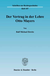 Cover Der Vertrag in der Lehre Otto Mayers