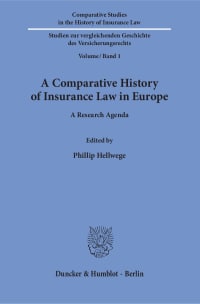 Cover A Comparative History of Insurance Law in Europe