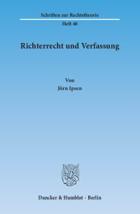 Cover Richterrecht und Verfassung