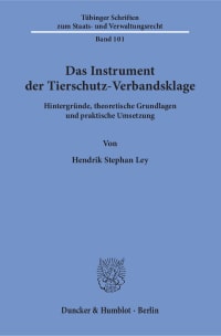 Cover Das Instrument der Tierschutz-Verbandsklage