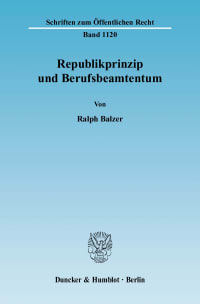 Cover Republikprinzip und Berufsbeamtentum