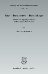 Cover Staat – Staatsräson – Staatsbürger