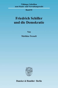 Cover Friedrich Schiller und die Demokratie