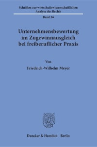 Cover Unternehmensbewertung im Zugewinnausgleich bei freiberuflicher Praxis