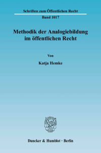 Cover Methodik der Analogiebildung im öffentlichen Recht