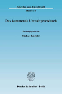 Cover Das kommende Umweltgesetzbuch