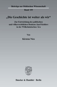 Cover »Die Geschichte ist weiter als wir«