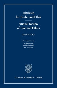 Cover Jahrbuch für Recht und Ethik / Annual Review of Law and Ethics