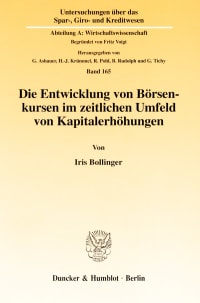 Cover Die Entwicklung von Börsenkursen im zeitlichen Umfeld von Kapitalerhöhungen