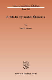 Cover Kritik der mythischen Ökonomie