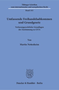 Cover Umfassende Freihandelsabkommen und Grundgesetz