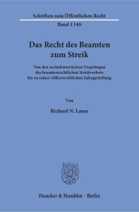 Cover Das Recht des Beamten zum Streik