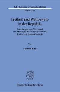 Cover Freiheit und Wettbewerb in der Republik