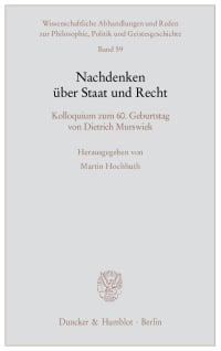 Cover Nachdenken über Staat und Recht