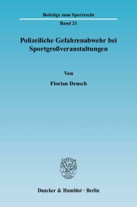 Cover Polizeiliche Gefahrenabwehr bei Sportgroßveranstaltungen