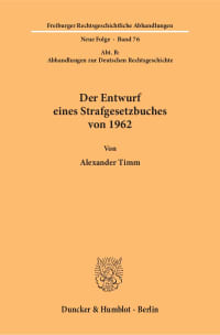 Cover Der Entwurf eines Strafgesetzbuches von 1962