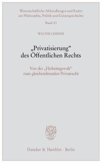 Cover »Privatisierung« des Öffentlichen Rechts