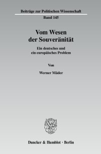 Cover Vom Wesen der Souveränität