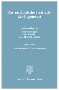 Cover Das ausländische Strafrecht der Gegenwart