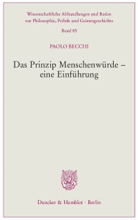 Cover Das Prinzip Menschenwürde – eine Einführung