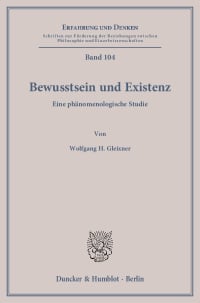 Cover Bewusstsein und Existenz