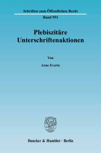 Cover Plebiszitäre Unterschriftenaktionen