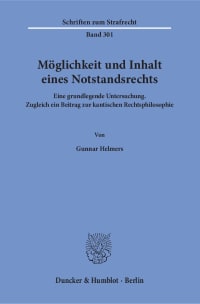 Cover Möglichkeit und Inhalt eines Notstandsrechts