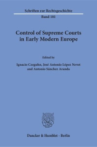 Cover Control of Supreme Courts in Early Modern Europe