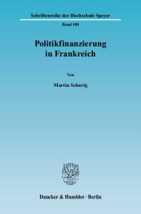 Cover Politikfinanzierung in Frankreich