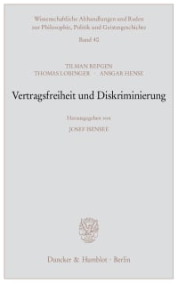 Cover Vertragsfreiheit und Diskriminierung