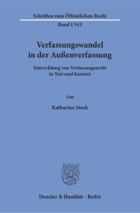 Cover Verfassungswandel in der Außenverfassung