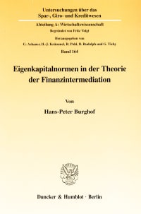 Cover Eigenkapitalnormen in der Theorie der Finanzintermediation