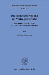 Cover Die Honorarverteilung im Vertragsarztrecht