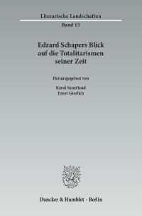 Cover Edzard Schapers Blick auf die Totalitarismen seiner Zeit