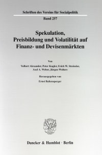 Cover Spekulation, Preisbildung und Volatilität auf Finanz- und Devisenmärkten