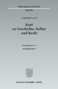 Cover Kant zu Geschichte, Kultur und Recht