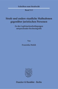 Cover Strafe und andere staatliche Maßnahmen gegenüber juristischen Personen