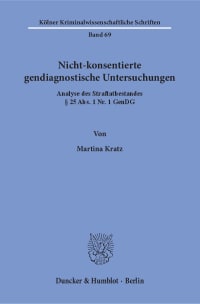 Cover Nicht-konsentierte gendiagnostische Untersuchungen