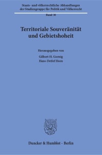 Cover Territoriale Souveränität und Gebietshoheit