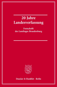 Cover 20 Jahre Landesverfassung