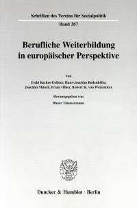 Cover Berufliche Weiterbildung in europäischer Perspektive