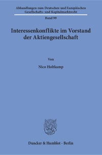 Cover Interessenkonflikte im Vorstand der Aktiengesellschaft