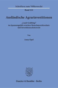 Cover Ausländische Agrarinvestitionen