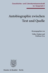 Cover Autobiographie zwischen Text und Quelle