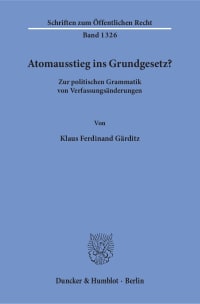 Cover Atomausstieg ins Grundgesetz?